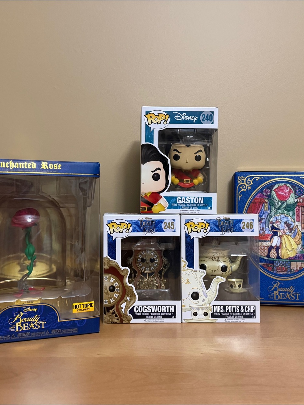 Disney Beauty and the Beast BUNDLE Gold Cogsworth & Mrs. Potts Pop! Set by Funko